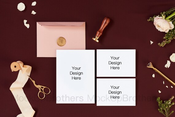 Card Mockup Wedding Invitation Mockup Rsvp Card Mock Up Etsy