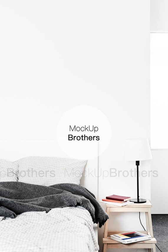 Empty Wall Mockup Bedroom Mock Up Portrait Canvas Mockup Etsy