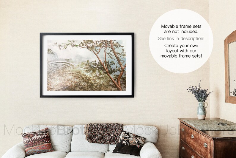 Rustic Farmhouse Mockup Living room mockup interior Etsy