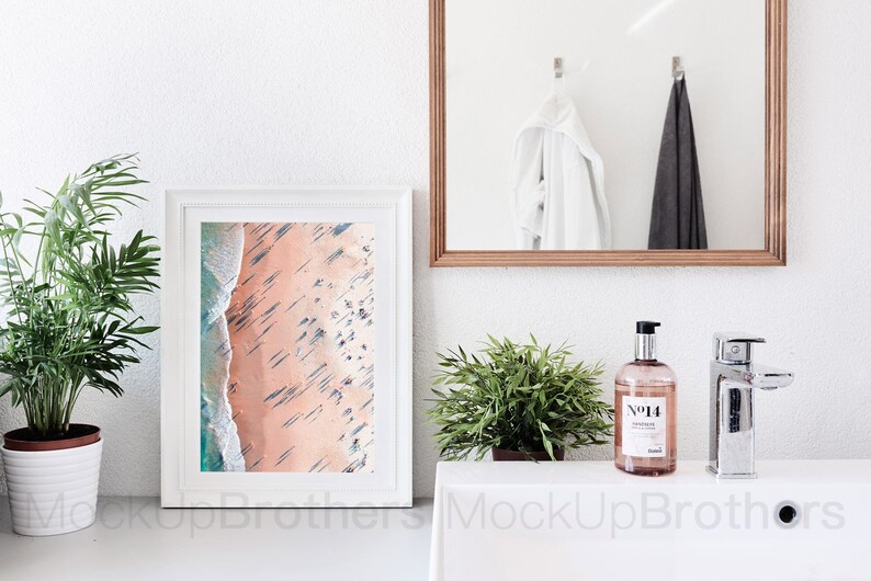 Empty frame mockup Bathroom mock-up Bathroom frame mockups | Etsy