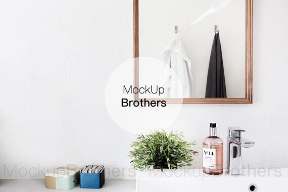 Bathroom Mockup Painting Mock Ups Styled Mockup Etsy