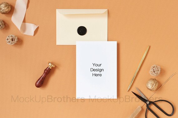 Card Mockup 5x7 Wedding Invitation Mock Up Stationery Etsy