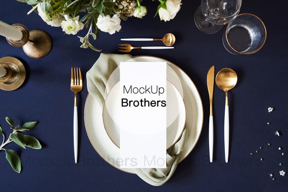 Menu Card Mock Up Wedding Menu Mockup 4x9 Card Mockup Blank Etsy