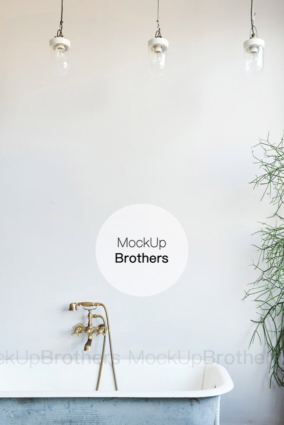 Bathroom Mockup Shower Mockup Wall Art Mock Ups Frame Etsy