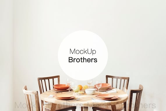 Dining Room Mockup Rustic Interior Mock Up Styled Stock Etsy