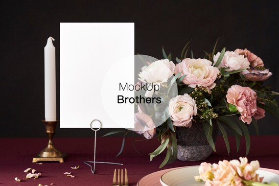 Wedding Table Number Mockup Table Card Mockup Wedding Etsy