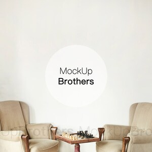 Livingroom mockup for painting, Interior stock photo with white wall, Room mock up, Wall art mockup, 160
