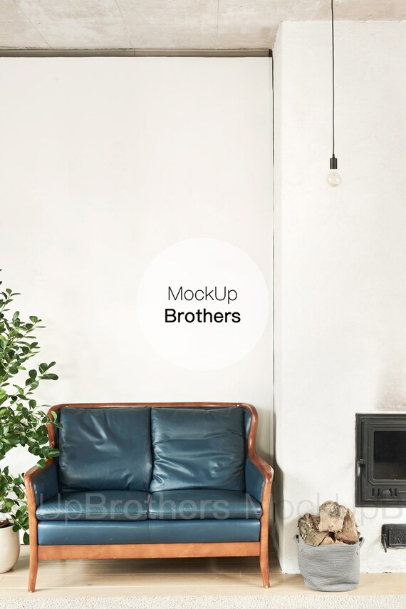 Frame Mockup Interior Mock Up Wall Art Stock Photo Living Etsy
