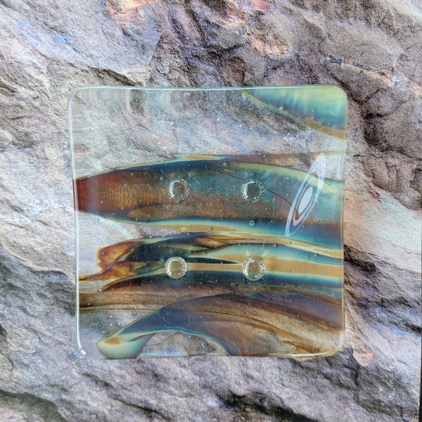 Small fused glass bowl, gum parker , change dish, jewelry holder, glass art, small cranberry bowl, bedside table dish, small jewelry holder