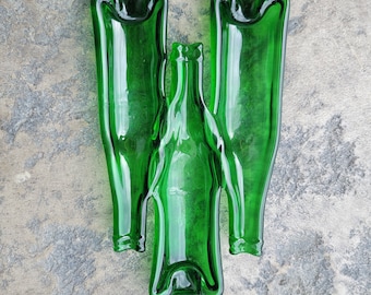 Slumped  bottles , spoon rest, patio decoration, upcycle serving dish, glass bottle decor,  ash tray, upcycled glass bottles