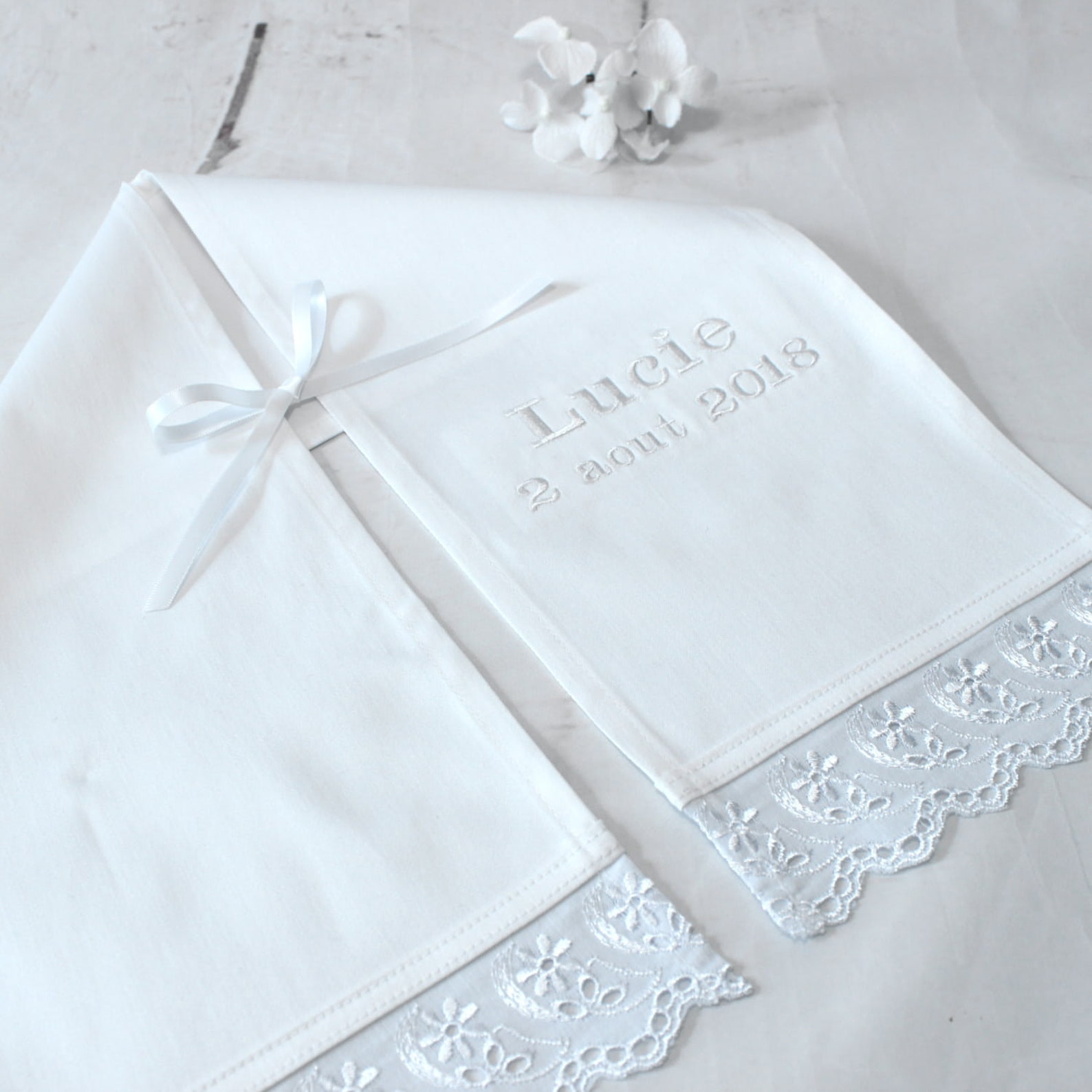 Pañuelo de bautizo / bautismo con bordado personalizado Etsy