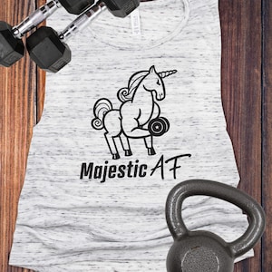 Unicorn Majestic AF Women's Muscle Tank Workout Shirt