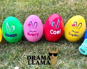 Personalized Jumbo Easter Egg with Custom Plush Bunny