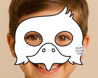 Adler-Papiermaske zum Ausmalen – Bastelidee für Partys und Kostüme (US-Maske zum Ausdrucken) – Sofort-Download (PDF)
