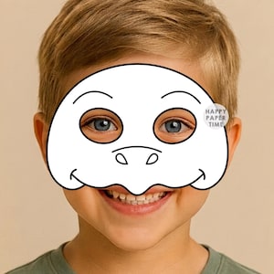 Turtle paper mask costume tortoise pet animal coloring craft activity party favor animal printable mask - Instant Download PDF