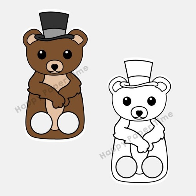 Bear Paper Craft Printable Woodland Animal Finger Puppet Kids Craft ...