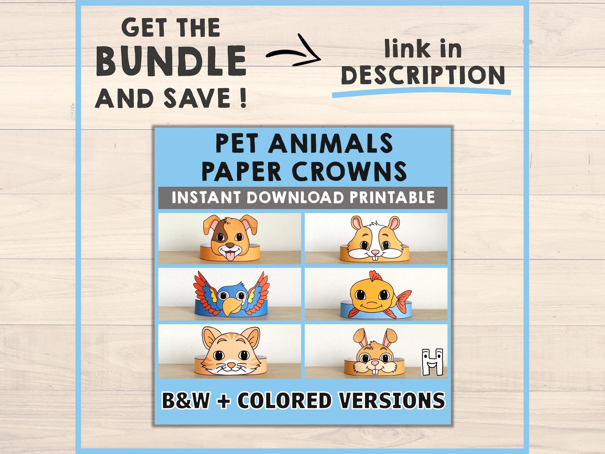 Dog Paper Crown Headband Pet Animal Printable Kids Craft Puppy Party ...