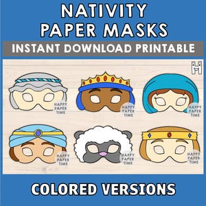 Krippe Printables Kinder, Krippe spielen Kinder Masken, Krippe Masken Kinder - Krippe Kinder Aktivität - Schule spielen druckbare - sofort Download