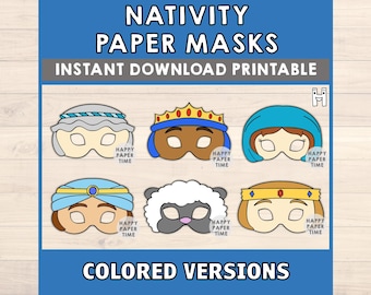 Nativity Printables kids, Nativity play kids Masks, Nativity Masks kids - Nativity Kids Activity - School Play Printable - Instant Download