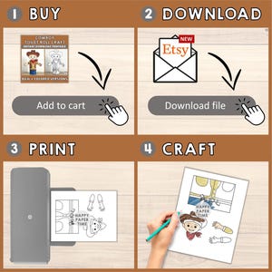 Cowboy Toilet Paper Roll Craft Wild West Party Coloring Printable Decoration Kids Cut No Prep, Instant Download image 5