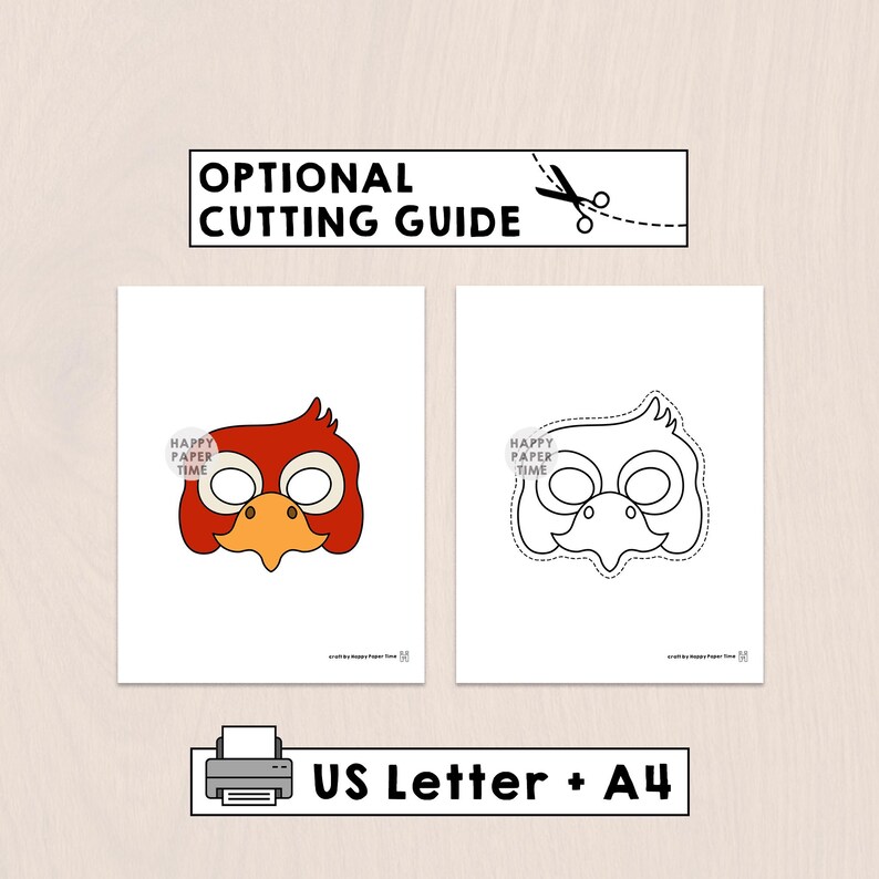 Máscaras de papel de animales domésticos, disfraz para niños, actividad para colorear y manualidades, recuerdo de fiesta, máscara de animal imprimible - Descarga instantánea en PDF imagen 3