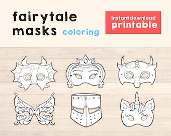 Dragon Mask Unicorn mask Monster Mask Fantasy Party Fantasy Mask Butterfly Mask Medieval Party Fairy Mask Kids Party Props Instant Download