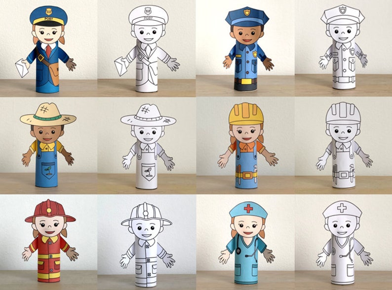 Community Helpers Toilet Paper Roll Craft Activity Career Day Etsy