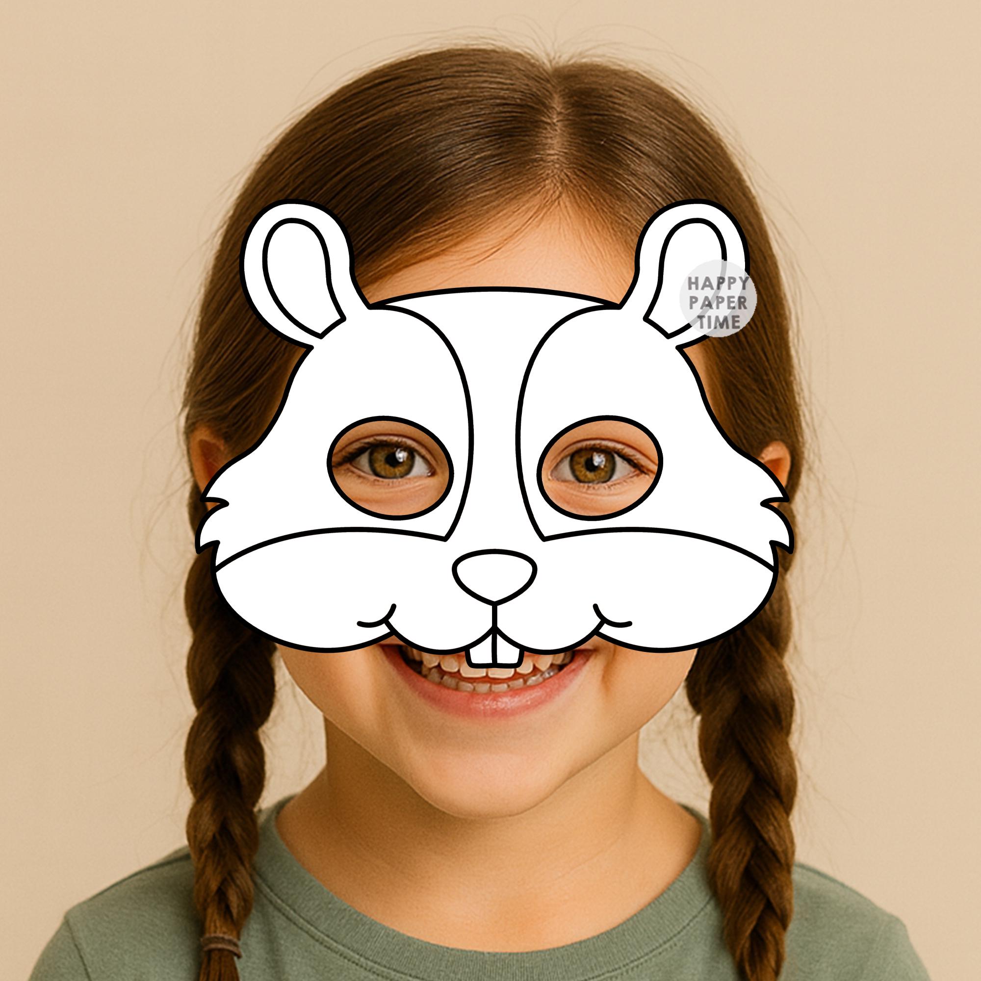 37 Adorable Pig Crafts for Kids On a Rainy Day 11 Hamster mask paper craft activity pet Animal Party Favor printable…