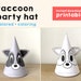 Raccoon Party Hat Printable Woodland Table Decoration Raccoon Party Hat ...