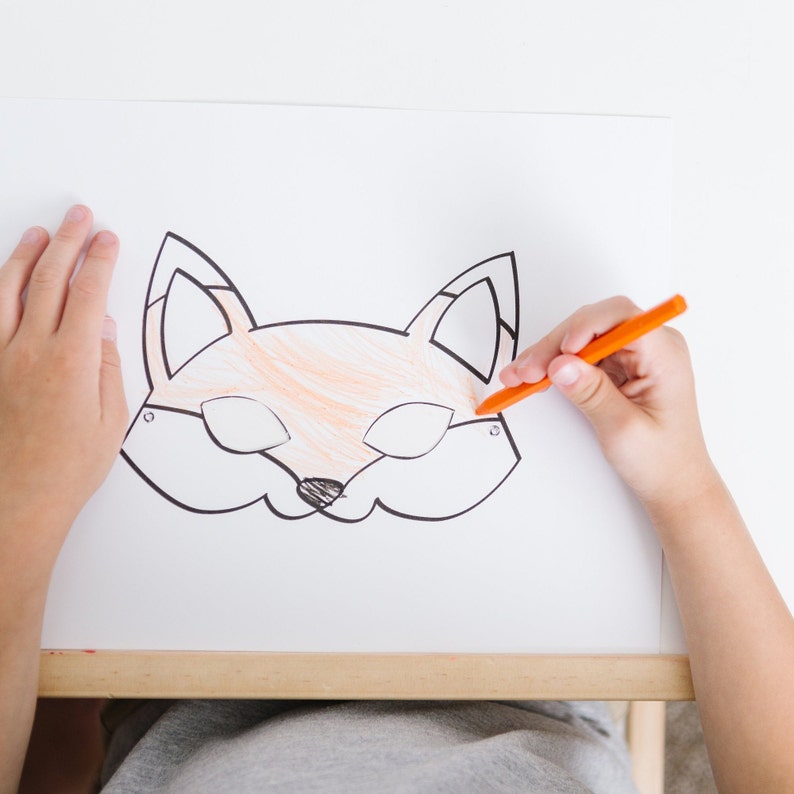 Fox Mask Woodland Mask Animal Mask Party Favor Fox Printable Woodland ...