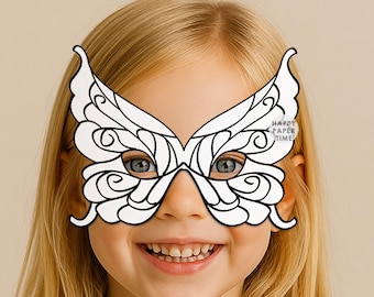 Butterfly Mask Printable Butterfly Party Gift Favor Printable Girl Birthday Party Printable Mask Kids Party Activity - Instant Download
