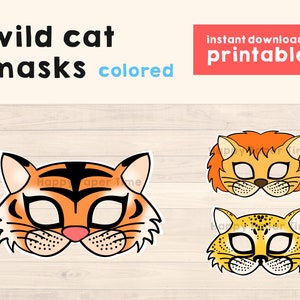 Tiger mask Cheetah mask Lion mask Printable Tiger costume Tiger Birthday Party Props Animal Party Props Lion Theme Party Animal mask