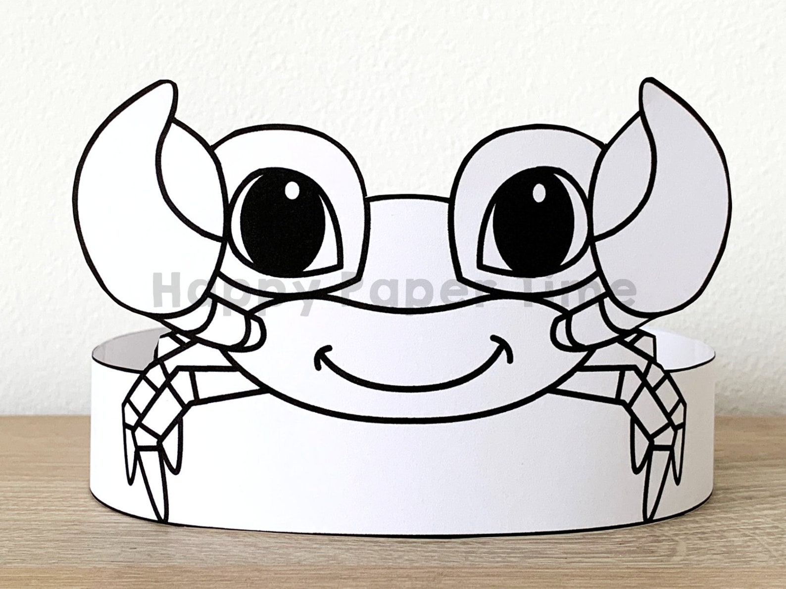 crab-paper-crown-party-coloring-printable-party-hat-kids-craft-etsy