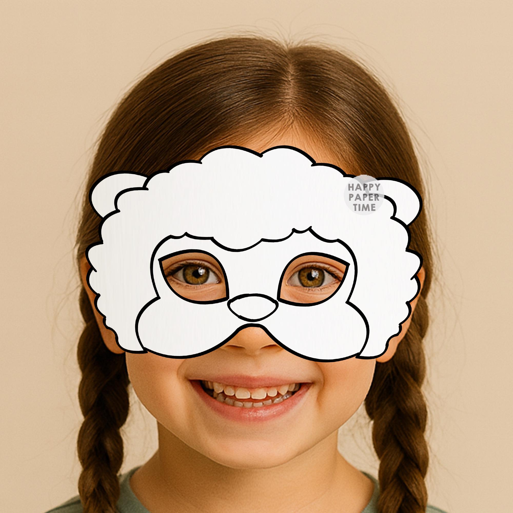Sheep Mask Scetch Animal Mask Sheep - Sheep Mask - Farm Animal Party - Farm Animals ...