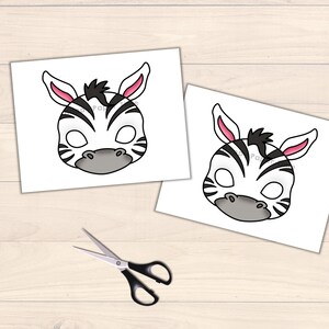 Zebra Mask Costume Animal Mask Printable Party Favor African Jungle ...