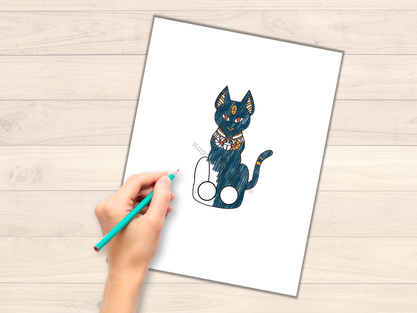 Egyptian Cat Paper Craft Printable Ancient Egypt Finger God | Etsy