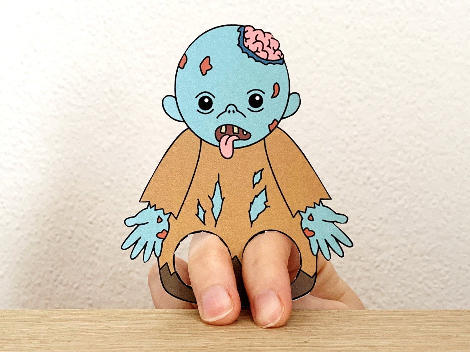 Zombie Paper Craft Printable Halloween Spooky Day Finger Puppet Kids ...