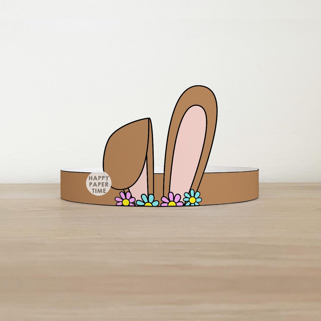 Easter Bunny Ears Paper Crown Headband Easter Cut Out Party Activity ...