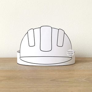 Capacete de construtor, coroa de papel para festa, para colorir, para imprimir, para crianças, para artesanato, para aniversário, para imprimir - Download instantâneo