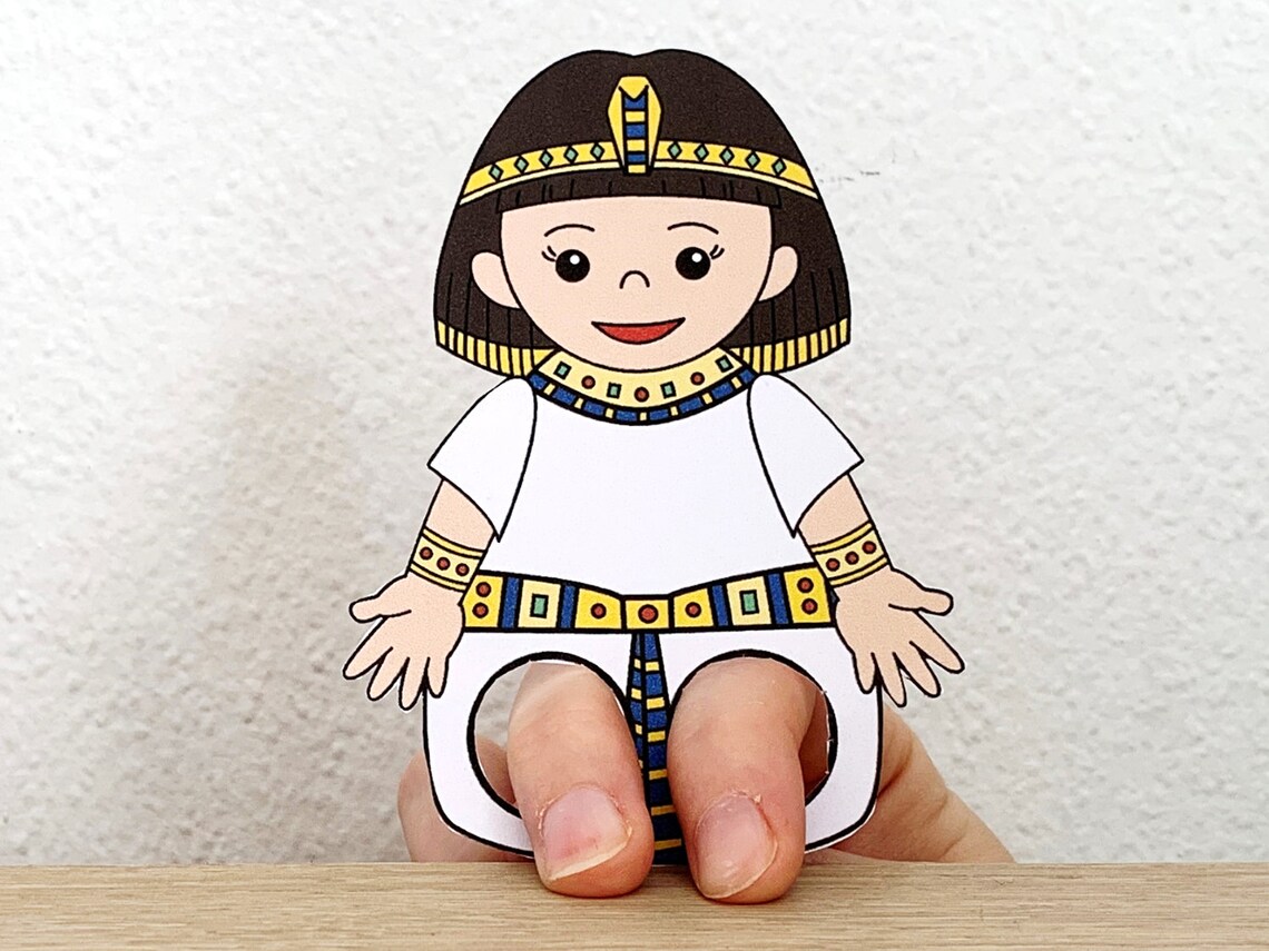 Cleopatra Paper Craft Printable Ancient Egypt Queen Finger Puppet Kids ...