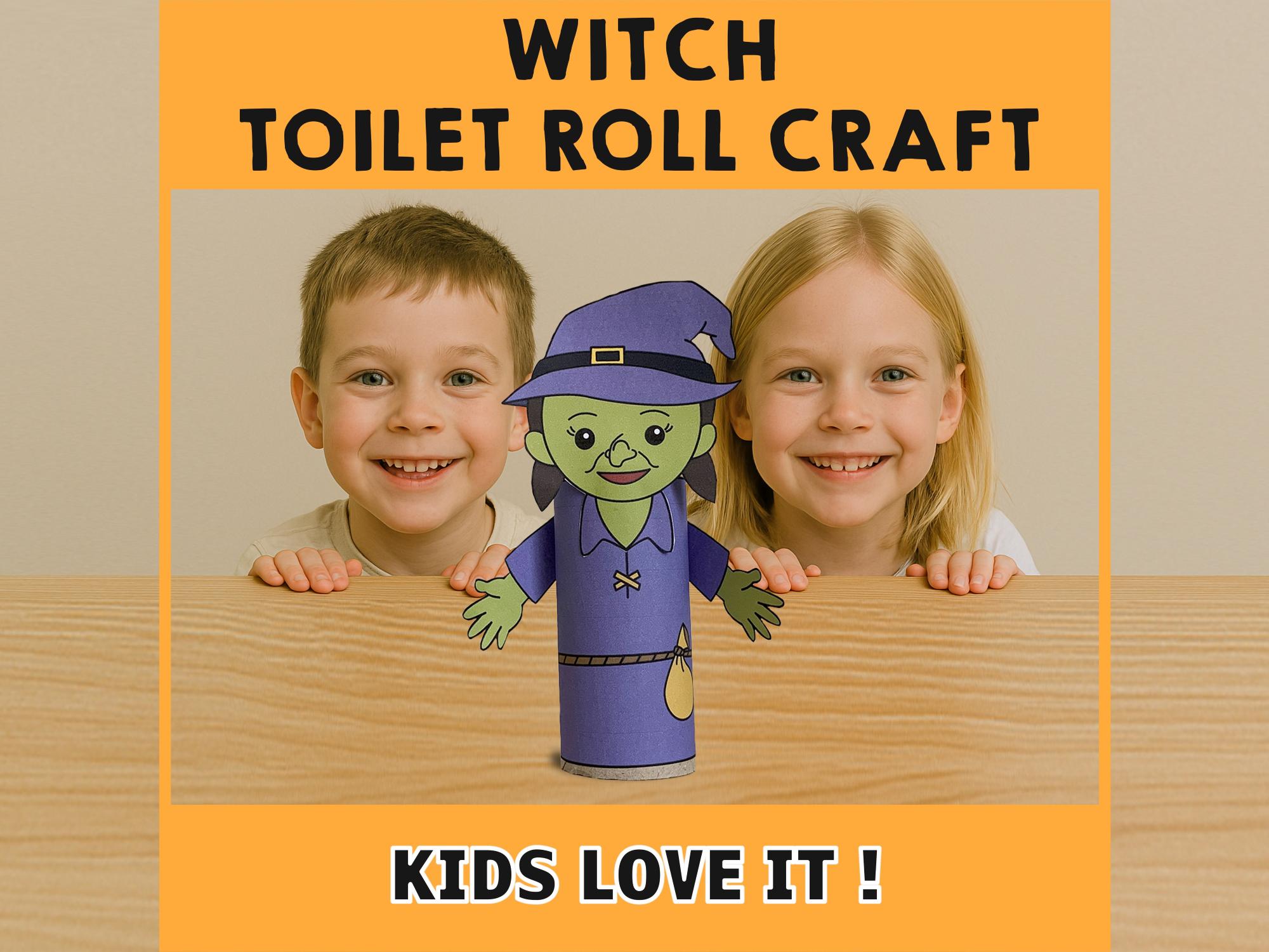 Witch Toilet Paper Roll Craft Halloween Spooky Party Coloring Printable ...