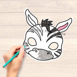 Zebra Mask Costume Animal Mask Printable Party Favor African Jungle ...