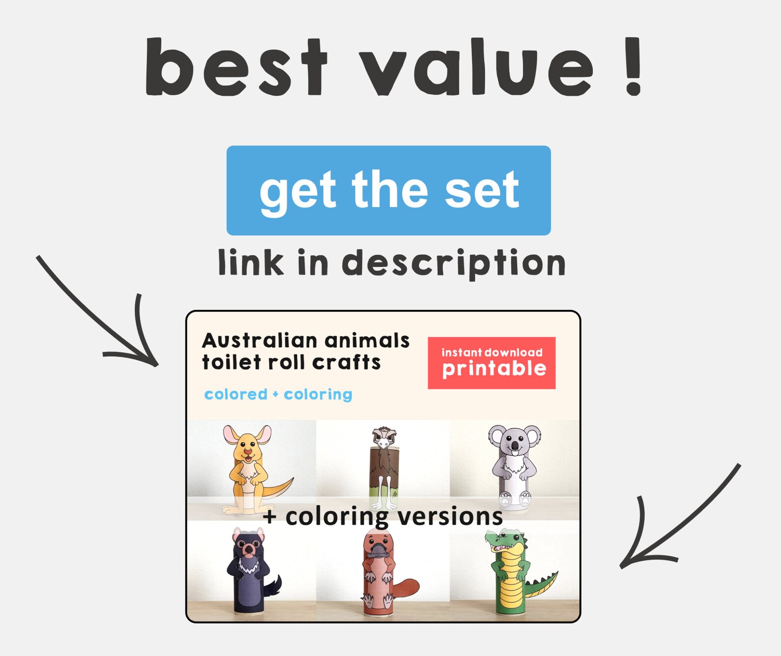 Koala Toilet Paper Roll Craft Australian Animal Party Coloring Etsy