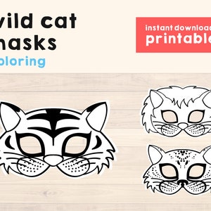 Lion Mask Cat Masks Printable Lion Birthday Party Props Cat Printable Cat Party Animal Party Props Cat Theme Party