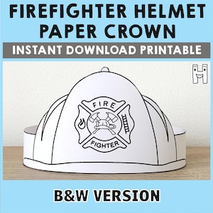 Feuerwehrhelm Papier Krone Party Färbung Printable Kids Craft Feuerwehrmann Kostüm Geburtstag Printable Favor Kostüm DIY - Instant Download