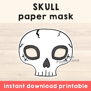 Skull Mask Kids Skeleton Costume Halloween Skull mask diy Skull Party Favor Skull Printable mask Skull Halloween Mask Skeleton Kids Mask