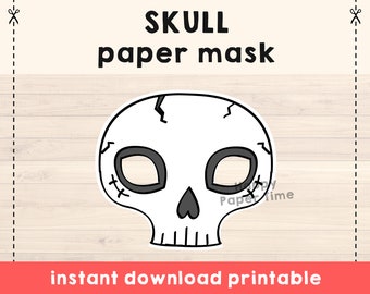 Skull Mask Kids Skeleton Costume Halloween Skull mask diy Skull Party Favor Skull Printable mask Skull Halloween Mask Skeleton Kids Mask