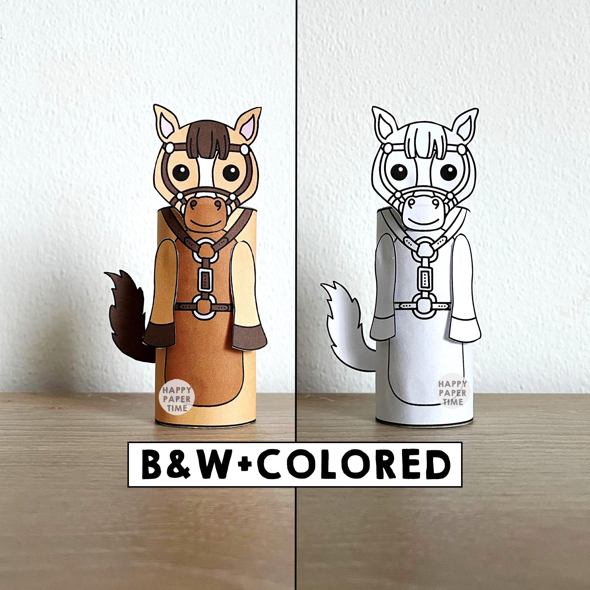 40 Fun Horse Crafts For Kids That Are Easy to Make 11 Horse Toilet Paper Roll Craft Wild West Party Coloring Printable…