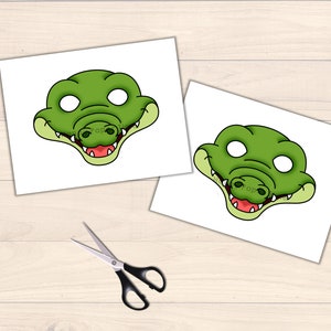 Crocodile Mask Costume Animal Mask Printable Party Favor Safari Halloween Party Printable Mask ...