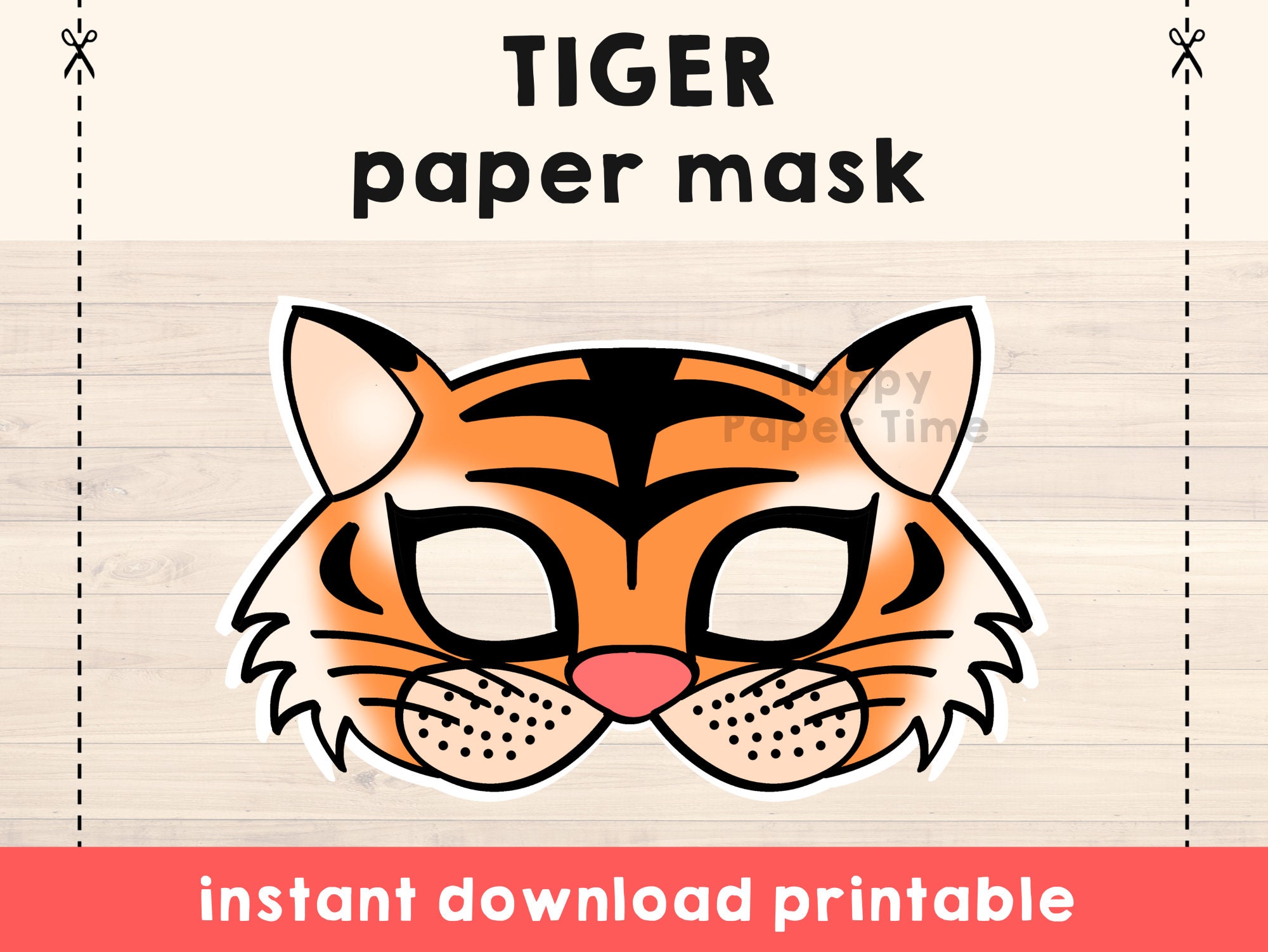 Tiger Mask Printable Template